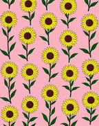 Bright Yellow Sunflower Pink Background Rug