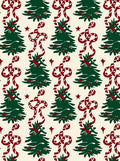 Festive Green Christmas Trees Ribbon Accents Rug