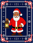 Festive Santa Claus Midnight Lantern Rug