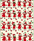 Red Gnomes Festive Floral Scatter Rug