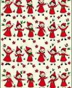 Red Gnomes Festive Floral Scatter Rug