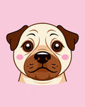 Cute Pug Face Pink Background Rug