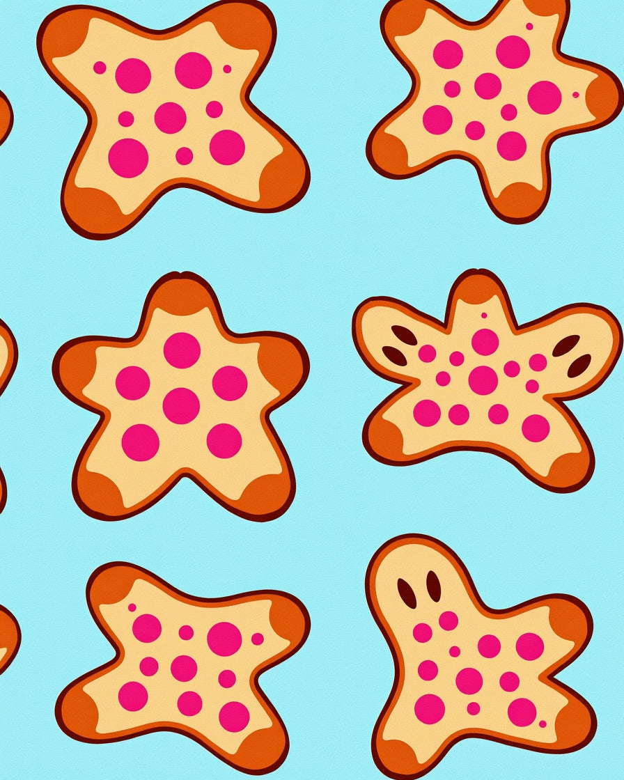 Playful Star Cookies Pink Polka Dots Rug