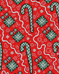 Red Green Plaid Candy Cane Gift Motif Rug