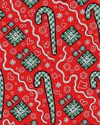 Red Green Plaid Candy Cane Gift Motif Rug