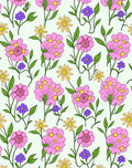 Pink Purple Yellow Floral Meadow Rug