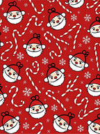 Whimsical Santa Candy Cane Snowflakes Rug