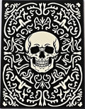 Black Ivory Skull Baroque Swirl Rug