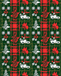 Red Green Plaid Festive Holiday Truck Rug