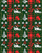 Red Green Plaid Festive Holiday Truck Rug