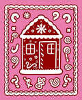 Festive Red Gingerbread House Pink Rug