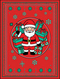 Cheerful Santa Gifts Snowflakes Red Rug