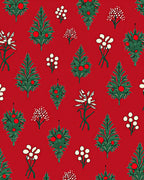 Crimson Evergreen Berry Cluster Floral Rug