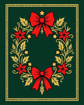 Festive Red Bow Holly Wreath Rug