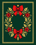 Festive Red Bow Holly Wreath Rug