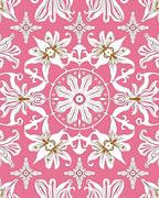 Pink Floral Medallion Art Nouveau Rug