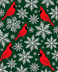 Red Cardinal And Snowflake Winter Rug