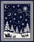 Midnight Sleigh Ride Snowflake Forest Rug