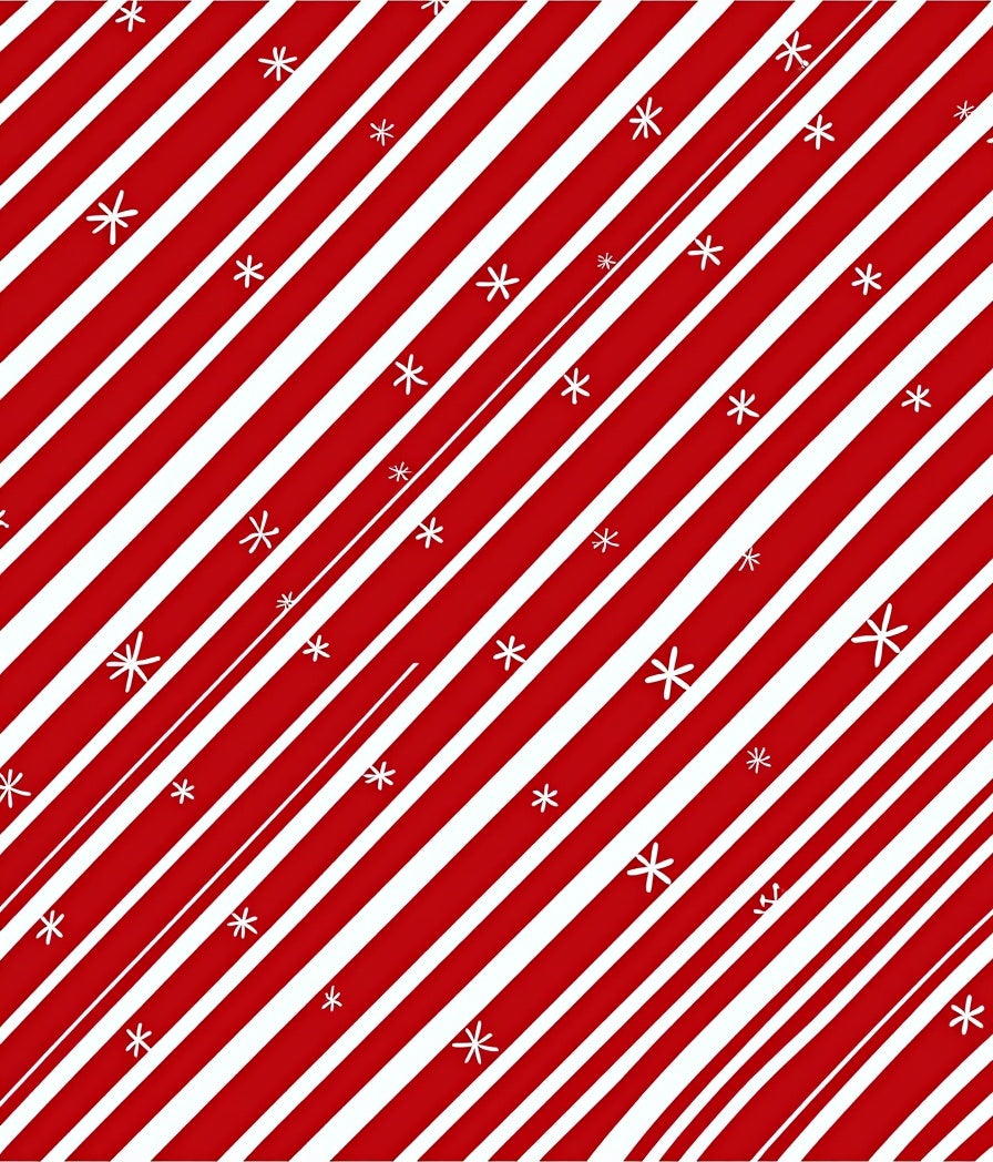 Red White Diagonal Stripe Star Rug