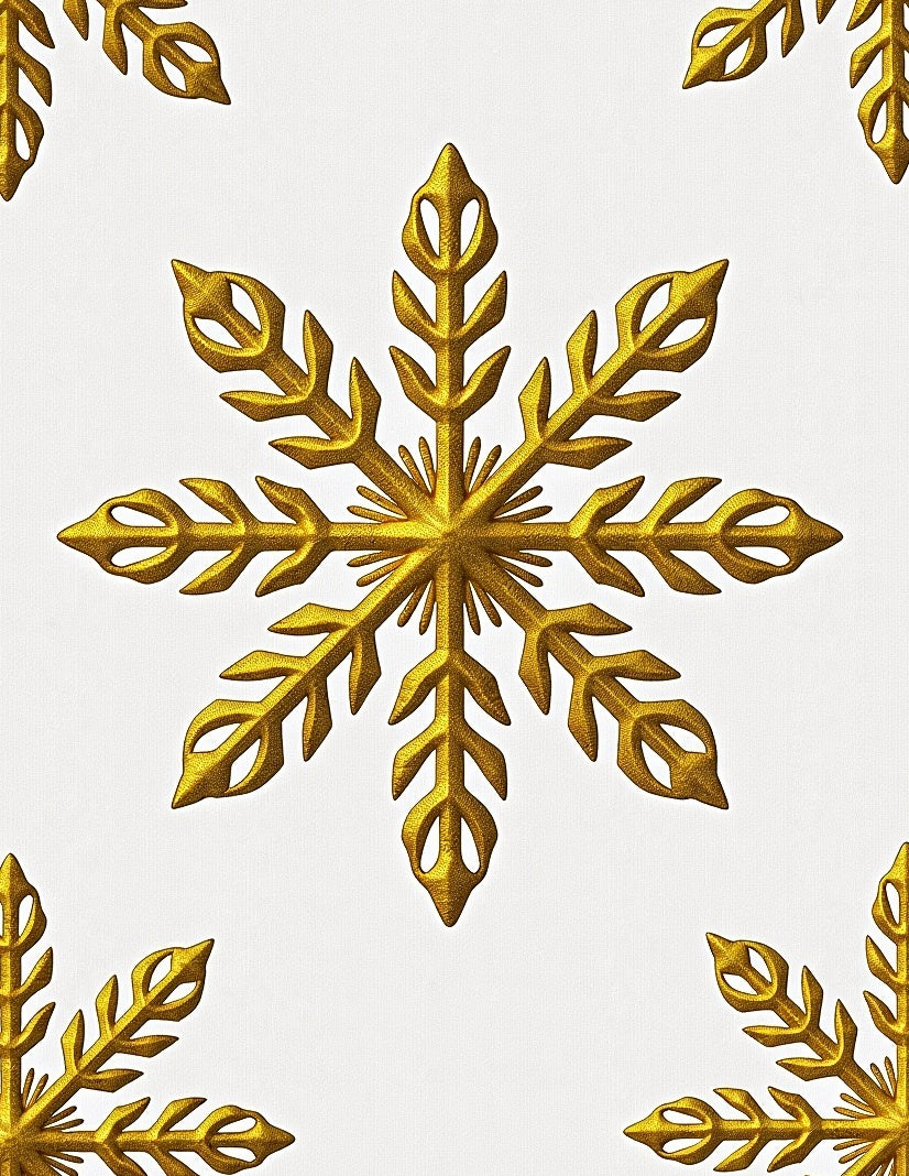 Golden Snowflake Corner Accent Rug