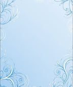 Whimsical Blue Swirl Botanical Corner Rug