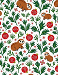 Festive Sloth Christmas Ornament Foliage Rug