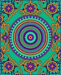 Vibrant Emerald Mandala Statement Art Rug