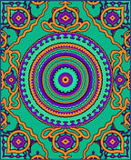Vibrant Emerald Mandala Statement Art Rug