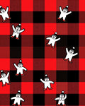 Red Black Gingham Figure Scatter Rug