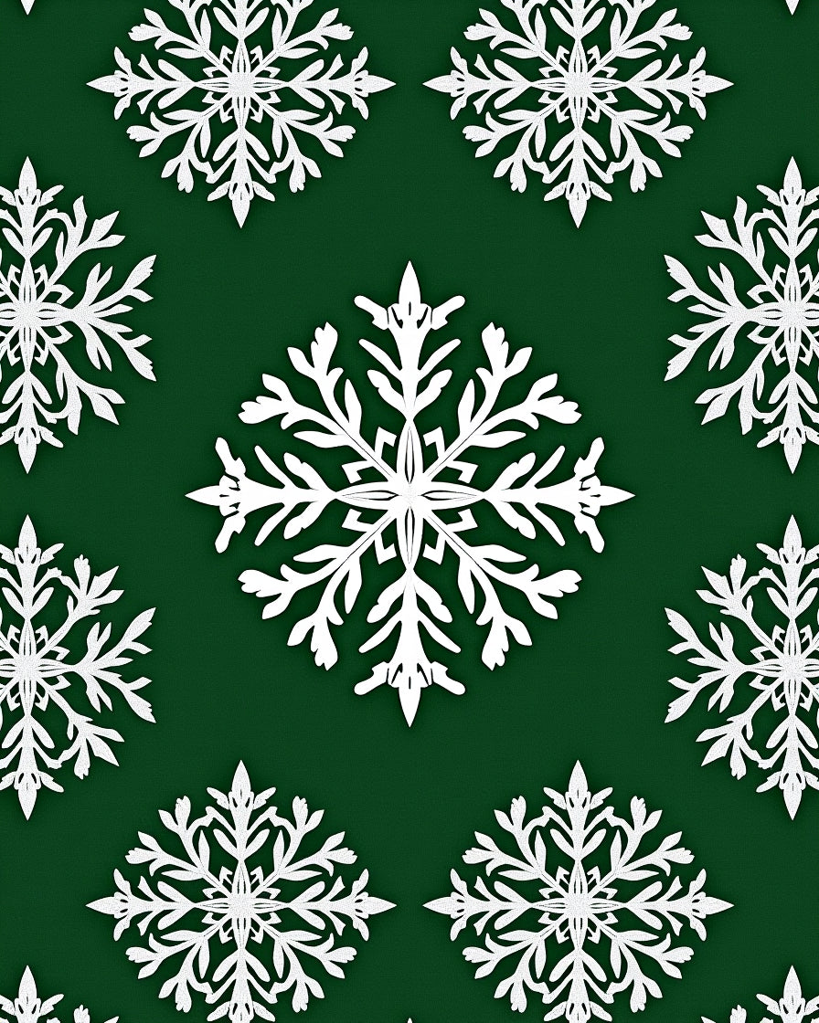 White Snowflake Overlay Emerald Rug