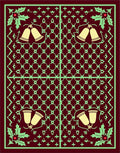 Burgundy Festive Bells Holly Rug