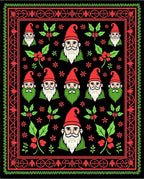 Red Green Gnome Holly Festive Rug