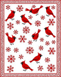 Red Cardinal Snowflake Winter Scene Rug