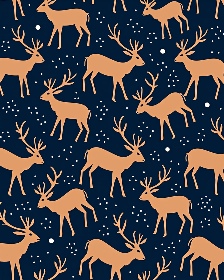 Golden Deer Dark Night Scatter Rug
