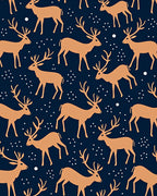 Golden Deer Dark Night Scatter Rug