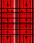 Red Black White Plaid Deer Christmas Trees Rug