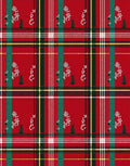 Classic Red Green Plaid Holiday Trees Rug