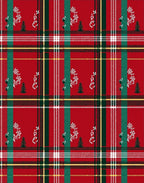 Classic Red Green Plaid Holiday Trees Rug