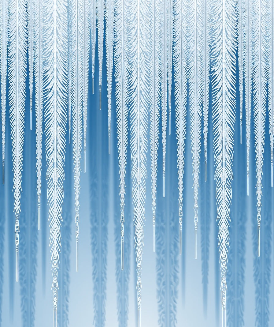 Icy Blue Feathered Drops Rug