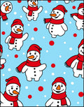 Whimsical Snowman Red Scarf Snowflakes Rug