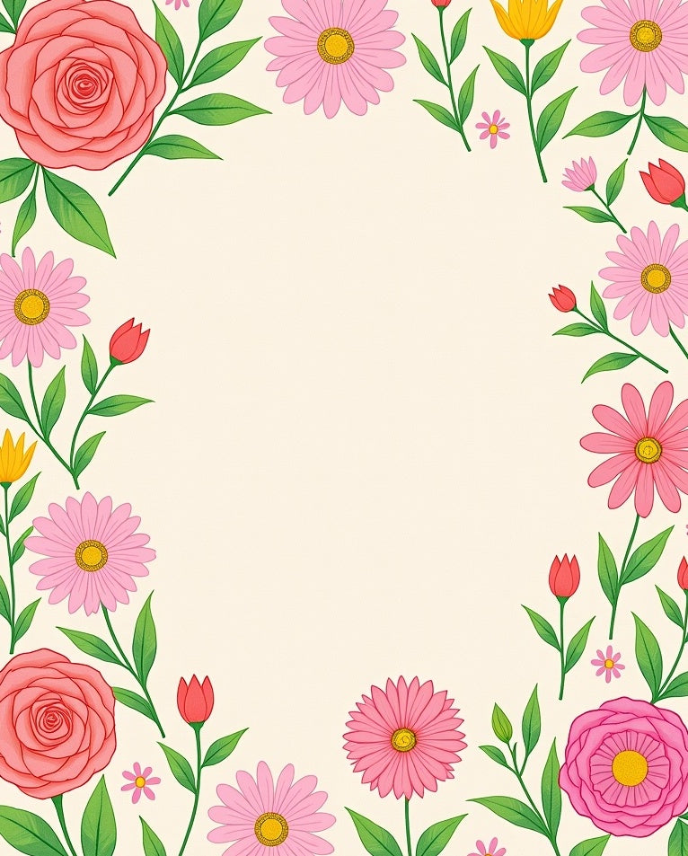 Coral Rose Pink Daisy Garland Rug