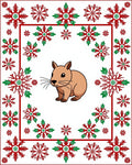 Cute Critter Snowflakes Border Rug