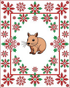 Cute Critter Snowflakes Border Rug