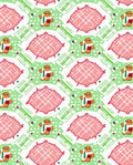 Pink Green Gingerbread Man Diamond Rug