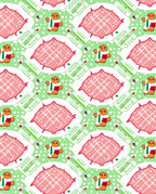 Pink Green Gingerbread Man Diamond Rug