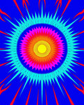 Radiant Sunburst Bloom Blue Rug