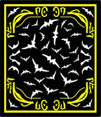 Black Yellow White Bat Swarm Rug