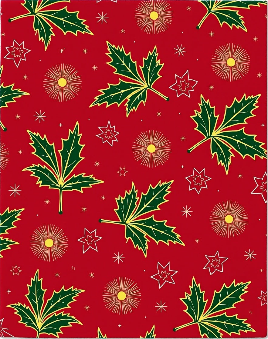 Festive Red Holly Starburst Cluster Rug