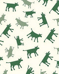Dark Green Whimsical Cow Field Rug