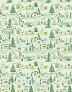 Cozy Village Pine Trees Lights Rug